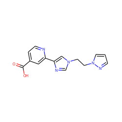 O=C(O)c1ccnc(-c2cn(CCn3cccn3)cn2)c1 ZINC000225952234