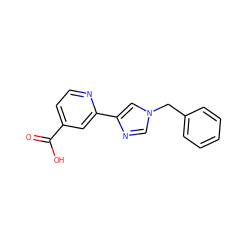 O=C(O)c1ccnc(-c2cn(Cc3ccccc3)cn2)c1 ZINC000225933778