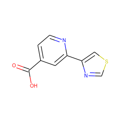 O=C(O)c1ccnc(-c2cscn2)c1 ZINC000082379011