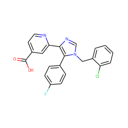 O=C(O)c1ccnc(-c2ncn(Cc3ccccc3Cl)c2-c2ccc(F)cc2)c1 ZINC000225942264