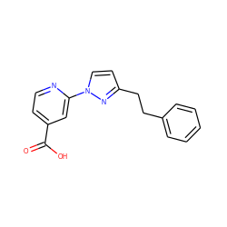 O=C(O)c1ccnc(-n2ccc(CCc3ccccc3)n2)c1 ZINC000148193432