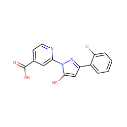 O=C(O)c1ccnc(-n2nc(-c3ccccc3Cl)cc2O)c1 ZINC000146752751