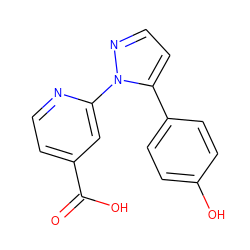 O=C(O)c1ccnc(-n2nccc2-c2ccc(O)cc2)c1 ZINC000146571608