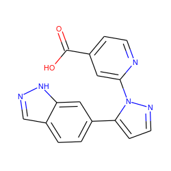 O=C(O)c1ccnc(-n2nccc2-c2ccc3cn[nH]c3c2)c1 ZINC000146669476