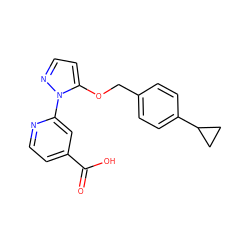 O=C(O)c1ccnc(-n2nccc2OCc2ccc(C3CC3)cc2)c1 ZINC000146671284