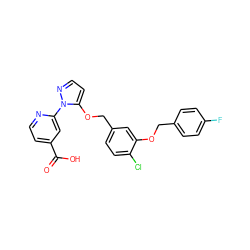 O=C(O)c1ccnc(-n2nccc2OCc2ccc(Cl)c(OCc3ccc(F)cc3)c2)c1 ZINC000146688059