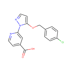 O=C(O)c1ccnc(-n2nccc2OCc2ccc(Cl)cc2)c1 ZINC000146644430