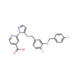 O=C(O)c1ccnc(-n2nccc2OCc2ccc(F)c(OCc3ccc(F)cc3)c2)c1 ZINC000146769588