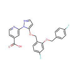 O=C(O)c1ccnc(-n2nccc2OCc2ccc(F)cc2OCc2ccc(F)cc2)c1 ZINC000146806645