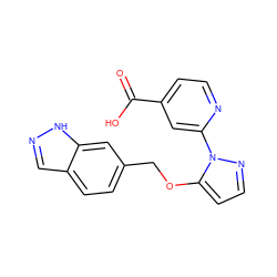 O=C(O)c1ccnc(-n2nccc2OCc2ccc3cn[nH]c3c2)c1 ZINC000146676817