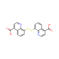 O=C(O)c1ccnc2c(SSc3cccc4c(C(=O)O)ccnc34)cccc12 ZINC000217372307