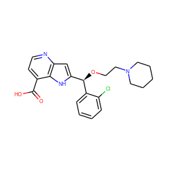 O=C(O)c1ccnc2cc([C@@H](OCCN3CCCCC3)c3ccccc3Cl)[nH]c12 ZINC001772574851