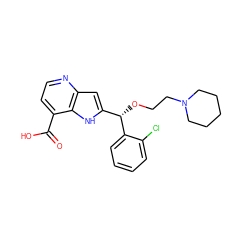 O=C(O)c1ccnc2cc([C@H](OCCN3CCCCC3)c3ccccc3Cl)[nH]c12 ZINC001772574852