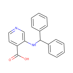 O=C(O)c1ccncc1NC(c1ccccc1)c1ccccc1 ZINC000205307437