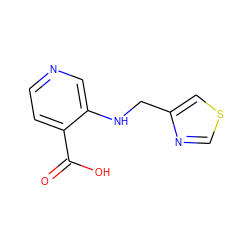 O=C(O)c1ccncc1NCc1cscn1 ZINC000162492733