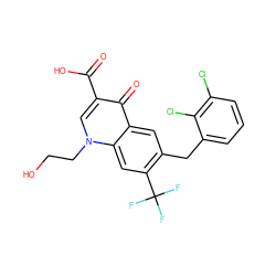 O=C(O)c1cn(CCO)c2cc(C(F)(F)F)c(Cc3cccc(Cl)c3Cl)cc2c1=O ZINC000033818006