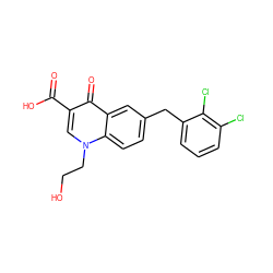 O=C(O)c1cn(CCO)c2ccc(Cc3cccc(Cl)c3Cl)cc2c1=O ZINC000033817911