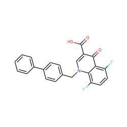 O=C(O)c1cn(Cc2ccc(-c3ccccc3)cc2)c2c(F)ccc(F)c2c1=O ZINC000043178003