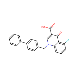 O=C(O)c1cn(Cc2ccc(-c3ccccc3)cc2)c2cccc(F)c2c1=O ZINC000045357196