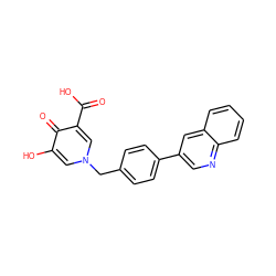 O=C(O)c1cn(Cc2ccc(-c3cnc4ccccc4c3)cc2)cc(O)c1=O ZINC000653873811