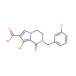 O=C(O)c1cn2c(c1O)C(=O)N(Cc1cccc(Cl)c1)CC2 ZINC000028826618