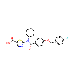 O=C(O)c1cnc(N(C(=O)c2ccc(OCc3ccc(F)cc3)cc2)C2CCCCC2)s1 ZINC000028357967