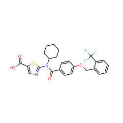 O=C(O)c1cnc(N(C(=O)c2ccc(OCc3ccccc3C(F)(F)F)cc2)C2CCCCC2)s1 ZINC000028349126