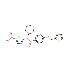 O=C(O)c1cnc(N(C(=O)c2ccc(OCc3cccs3)cc2)C2CCCCC2)s1 ZINC000028351369