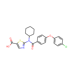 O=C(O)c1cnc(N(C(=O)c2ccc(Oc3ccc(Cl)cc3)cc2)C2CCCCC2)s1 ZINC000028357802