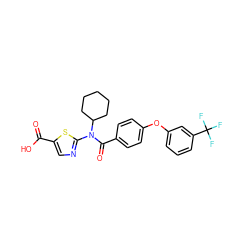 O=C(O)c1cnc(N(C(=O)c2ccc(Oc3cccc(C(F)(F)F)c3)cc2)C2CCCCC2)s1 ZINC000028335981