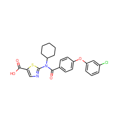 O=C(O)c1cnc(N(C(=O)c2ccc(Oc3cccc(Cl)c3)cc2)C2CCCCC2)s1 ZINC000028347939