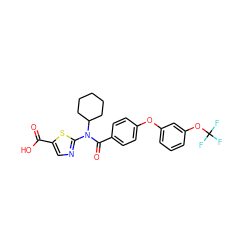 O=C(O)c1cnc(N(C(=O)c2ccc(Oc3cccc(OC(F)(F)F)c3)cc2)C2CCCCC2)s1 ZINC000028353353