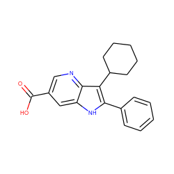 O=C(O)c1cnc2c(C3CCCCC3)c(-c3ccccc3)[nH]c2c1 ZINC000101058013