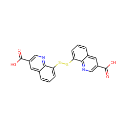 O=C(O)c1cnc2c(SSc3cccc4cc(C(=O)O)cnc34)cccc2c1 ZINC000204765142