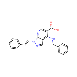 O=C(O)c1cnc2c(cnn2/C=C/c2ccccc2)c1NCc1ccccc1 ZINC000040896029