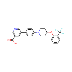 O=C(O)c1cncc(-c2ccc(N3CCC(Oc4ccccc4C(F)(F)F)CC3)cc2)c1 ZINC000073198166