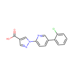 O=C(O)c1cnn(-c2ccc(-c3ccccc3Cl)cn2)c1 ZINC000040584358