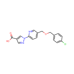 O=C(O)c1cnn(-c2ccc(COCc3ccc(Cl)cc3)cn2)c1 ZINC000040584334