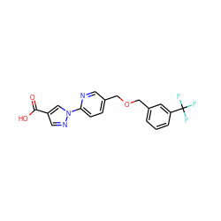 O=C(O)c1cnn(-c2ccc(COCc3cccc(C(F)(F)F)c3)cn2)c1 ZINC000040767225