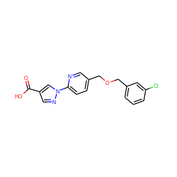 O=C(O)c1cnn(-c2ccc(COCc3cccc(Cl)c3)cn2)c1 ZINC000040584336