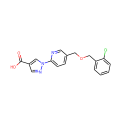 O=C(O)c1cnn(-c2ccc(COCc3ccccc3Cl)cn2)c1 ZINC000040753221