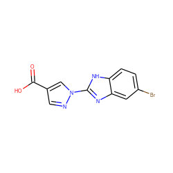 O=C(O)c1cnn(-c2nc3cc(Br)ccc3[nH]2)c1 ZINC000066128412