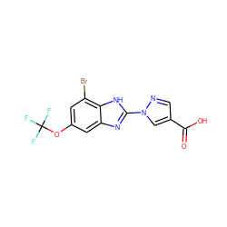 O=C(O)c1cnn(-c2nc3cc(OC(F)(F)F)cc(Br)c3[nH]2)c1 ZINC000066128581