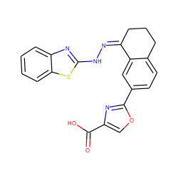 O=C(O)c1coc(-c2ccc3c(c2)/C(=N\Nc2nc4ccccc4s2)CCC3)n1 ZINC000096272601