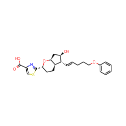 O=C(O)c1csc([C@H]2CC[C@H]3[C@H](C[C@@H](O)[C@@H]3/C=C/CCCOc3ccccc3)O2)n1 ZINC000653905756