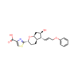 O=C(O)c1csc([C@H]2CC[C@H]3[C@H](C[C@@H](O)[C@@H]3/C=C/COc3ccccc3)O2)n1 ZINC000653905781