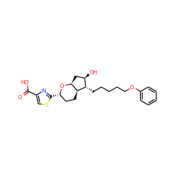 O=C(O)c1csc([C@H]2CC[C@H]3[C@H](C[C@@H](O)[C@@H]3CCCCCOc3ccccc3)O2)n1 ZINC000653905739