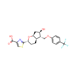 O=C(O)c1csc([C@H]2CC[C@H]3[C@H](C[C@@H](O)[C@@H]3COc3ccc(C(F)(F)F)cc3)O2)n1 ZINC000653878778