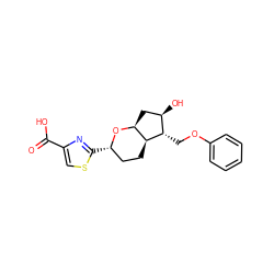 O=C(O)c1csc([C@H]2CC[C@H]3[C@H](C[C@@H](O)[C@@H]3COc3ccccc3)O2)n1 ZINC000653714983