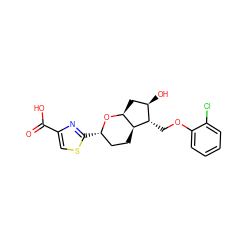 O=C(O)c1csc([C@H]2CC[C@H]3[C@H](C[C@@H](O)[C@@H]3COc3ccccc3Cl)O2)n1 ZINC000653887152